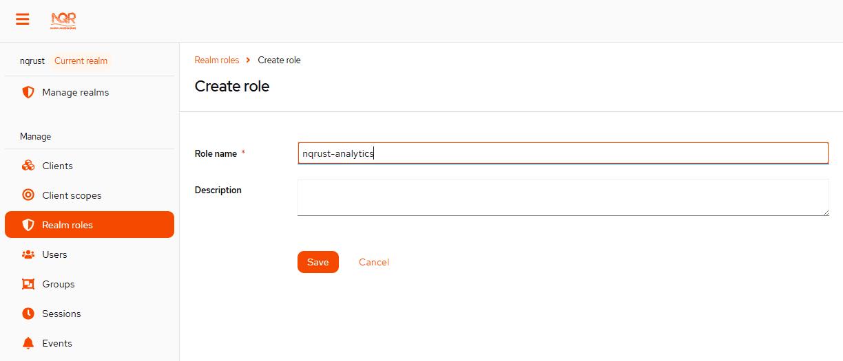 Create realm role nqrust-analytics