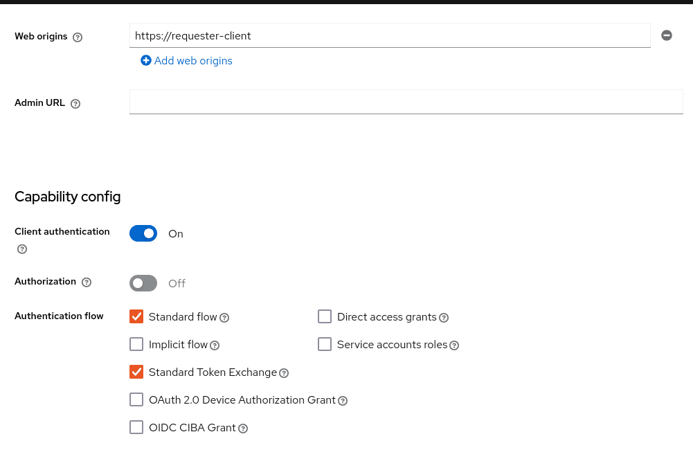 Enable Standard Token Exchange in Capability config